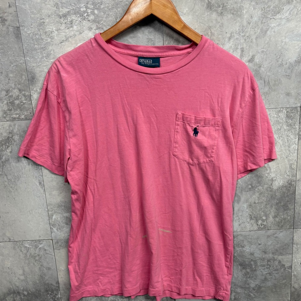 Polo Ralph Lauren Mens Pink Short Sleeve Pocket T-Shirt Size Small Pony Logo